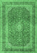 Machine Washable Medallion Emerald Green Traditional Area Rugs, wshtr2936emgrn