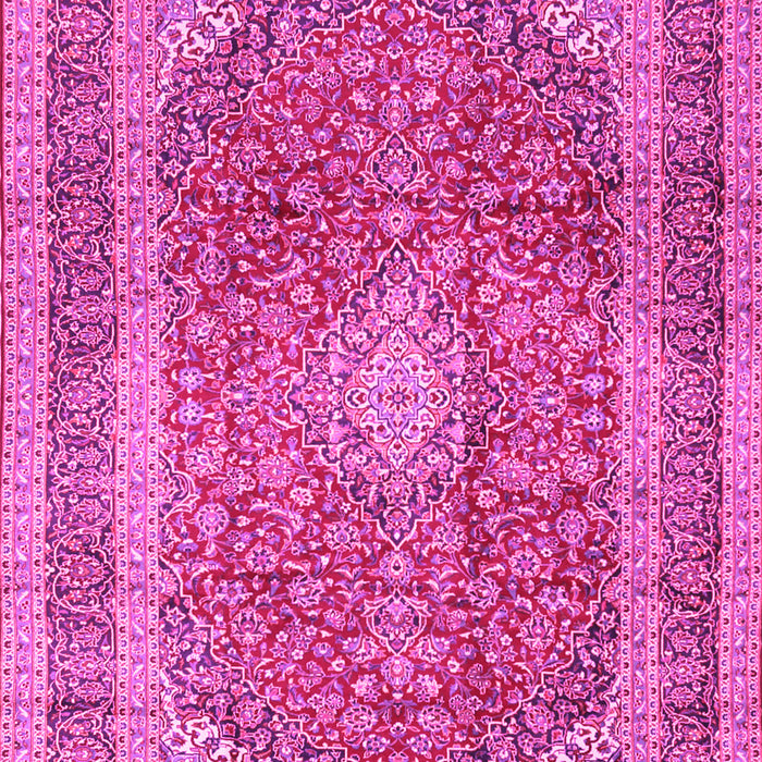 Machine Washable Medallion Pink Traditional Rug, wshtr2936pnk