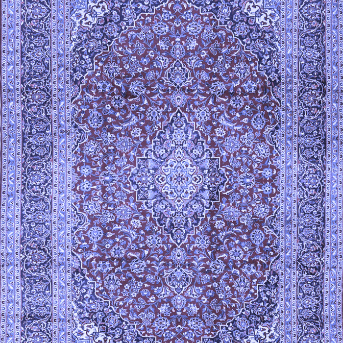 Machine Washable Medallion Blue Traditional Rug, wshtr2936blu