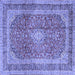 Square Medallion Blue Traditional Rug, tr2936blu