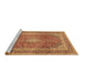 Sideview of Machine Washable Medallion Brown Traditional Rug, wshtr2936brn