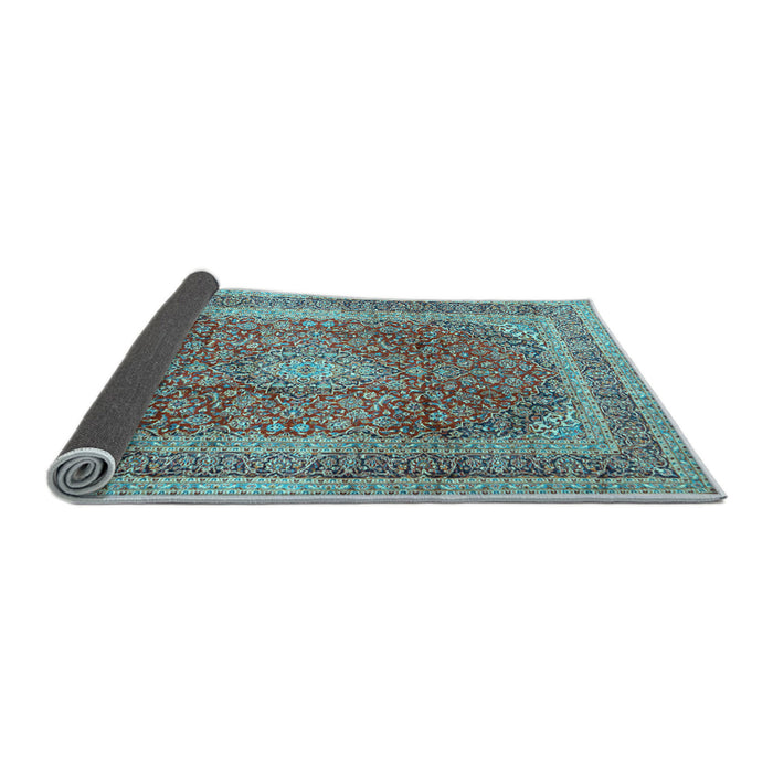 Sideview of Medallion Light Blue Traditional Rug, tr2936lblu