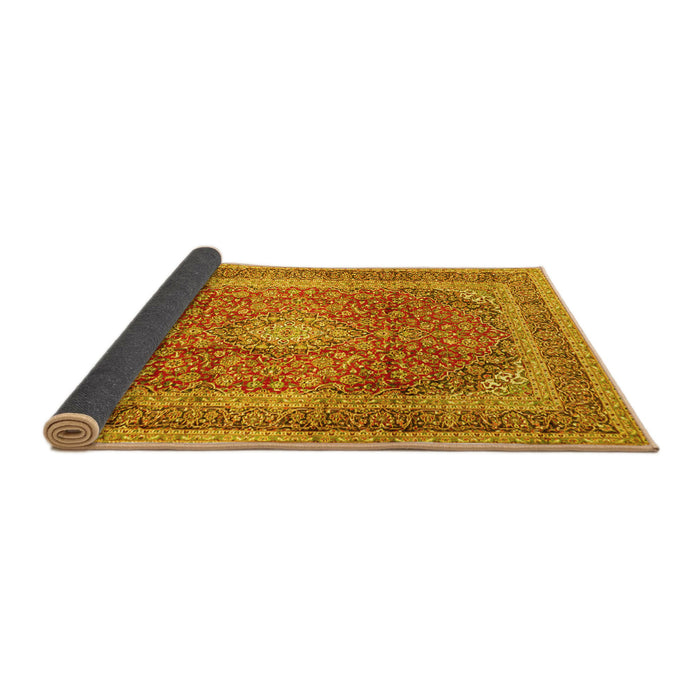 Sideview of Medallion Yellow Traditional Rug, tr2936yw