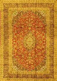 Medallion Yellow Traditional Rug, tr2936yw