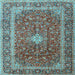 Square Persian Light Blue Traditional Rug, tr2937lblu