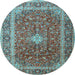 Round Persian Light Blue Traditional Rug, tr2937lblu