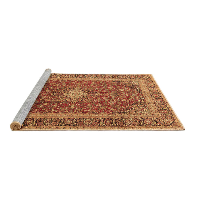 Sideview of Machine Washable Persian Brown Traditional Rug, wshtr2937brn