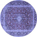 Round Persian Blue Traditional Rug, tr2937blu