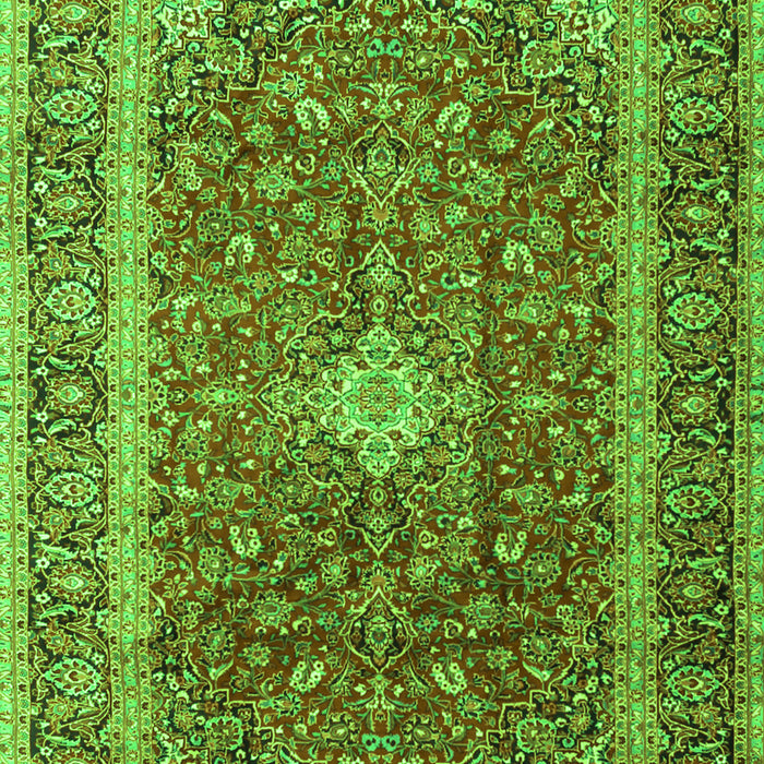 Serging Thickness of Machine Washable Persian Green Traditional Area Rugs, wshtr2937grn