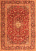 Serging Thickness of Machine Washable Persian Orange Traditional Area Rugs, wshtr2937org