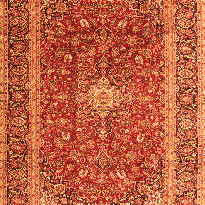Serging Thickness of Machine Washable Persian Orange Traditional Area Rugs, wshtr2937org