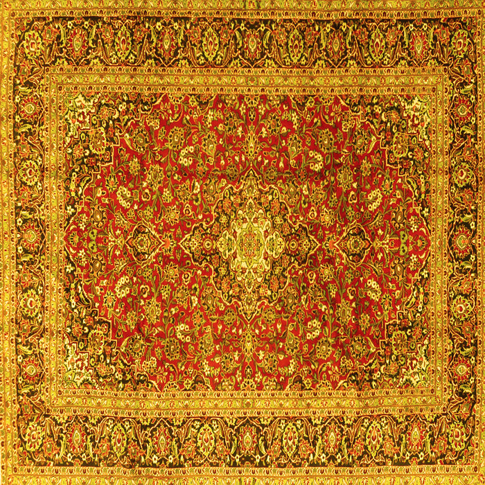 Square Persian Yellow Traditional Rug, tr2937yw