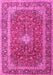 Machine Washable Persian Pink Traditional Rug, wshtr2937pnk