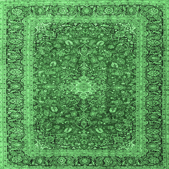 Square Persian Emerald Green Traditional Rug, tr2937emgrn