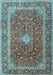 Machine Washable Persian Light Blue Traditional Rug, wshtr2937lblu