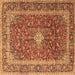 Square Machine Washable Persian Brown Traditional Rug, wshtr2937brn