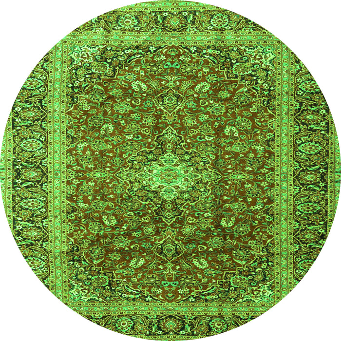 Square Persian Green Traditional Rug, tr2937grn