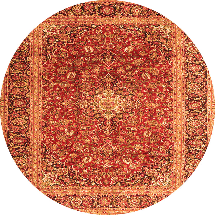 Machine Washable Persian Orange Traditional Area Rugs, wshtr2937org