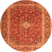 Machine Washable Persian Orange Traditional Area Rugs, wshtr2937org