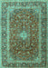 Machine Washable Persian Turquoise Traditional Area Rugs, wshtr2937turq