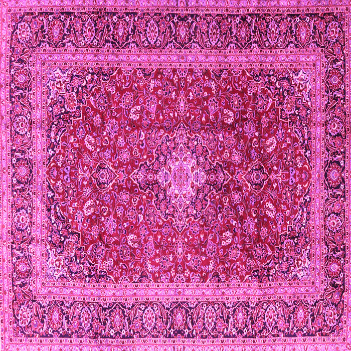 Square Machine Washable Persian Pink Traditional Rug, wshtr2937pnk