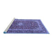 Sideview of Machine Washable Persian Blue Traditional Rug, wshtr2937blu