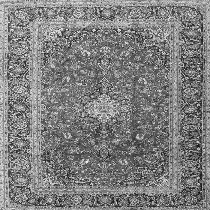 Round Machine Washable Persian Gray Traditional Rug, wshtr2937gry