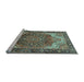 Sideview of Machine Washable Persian Light Blue Traditional Rug, wshtr2938lblu