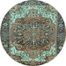 Round Persian Light Blue Traditional Rug, tr2938lblu