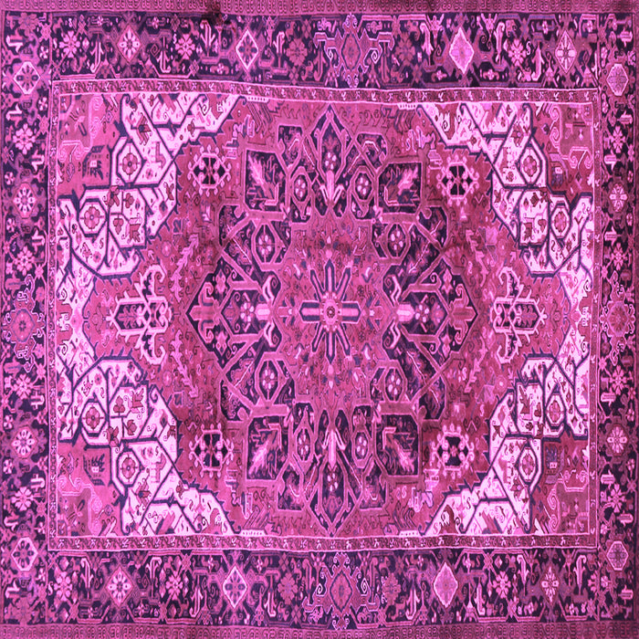 Square Machine Washable Persian Purple Traditional Area Rugs, wshtr2938pur