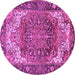 Round Persian Purple Traditional Rug, tr2938pur