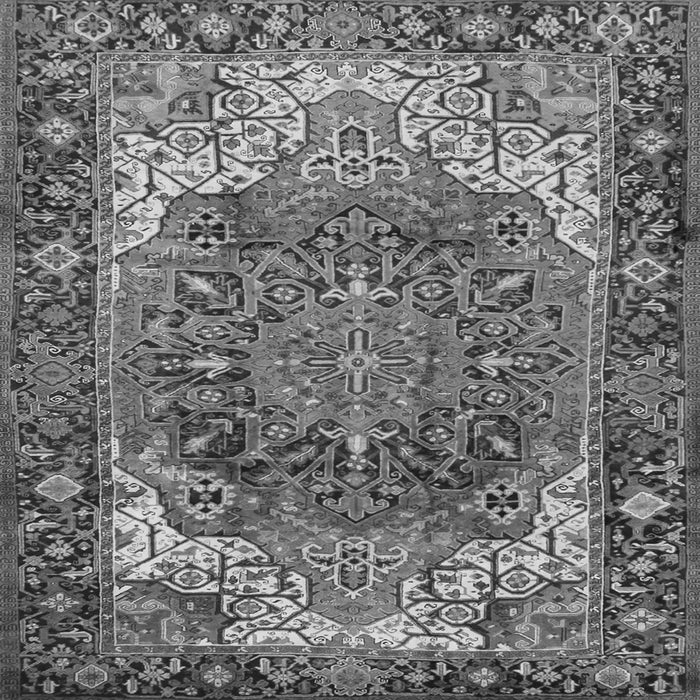 Round Machine Washable Persian Gray Traditional Rug, wshtr2938gry