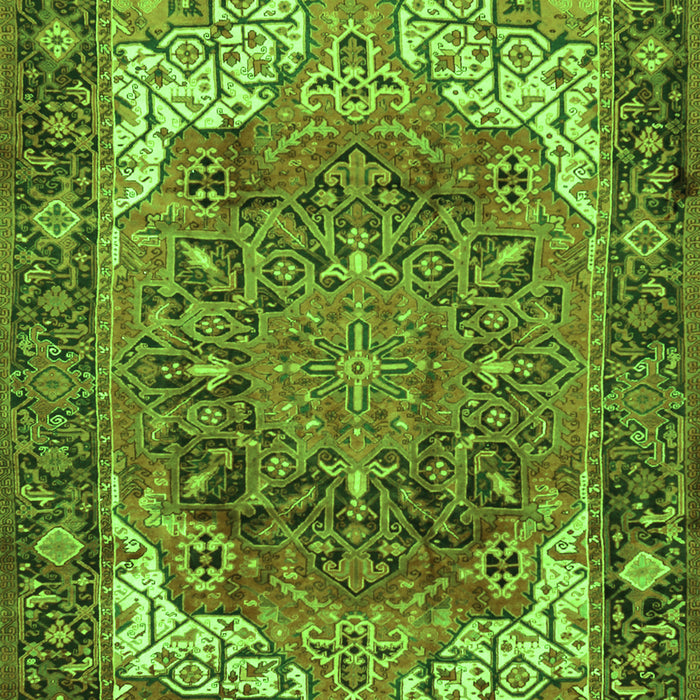 Serging Thickness of Machine Washable Persian Green Traditional Area Rugs, wshtr2938grn