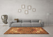 Machine Washable Persian Brown Traditional Rug in a Living Room,, wshtr2938brn