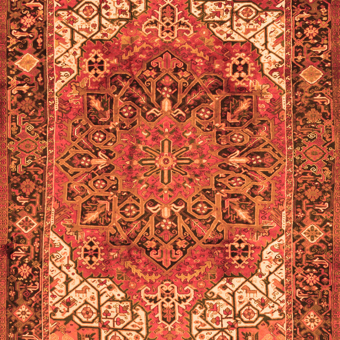 Serging Thickness of Machine Washable Persian Orange Traditional Area Rugs, wshtr2938org