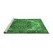 Sideview of Machine Washable Persian Emerald Green Traditional Area Rugs, wshtr2938emgrn