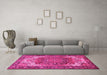 Machine Washable Persian Pink Traditional Rug in a Living Room, wshtr2938pnk