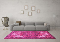 Machine Washable Persian Pink Traditional Rug, wshtr2938pnk