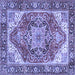 Square Persian Blue Traditional Rug, tr2939blu