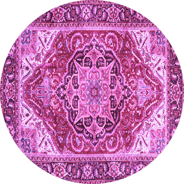 Round Persian Purple Traditional Rug, tr2939pur