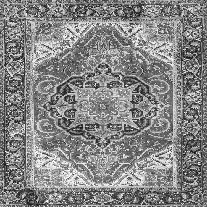 Round Machine Washable Persian Gray Traditional Rug, wshtr2939gry