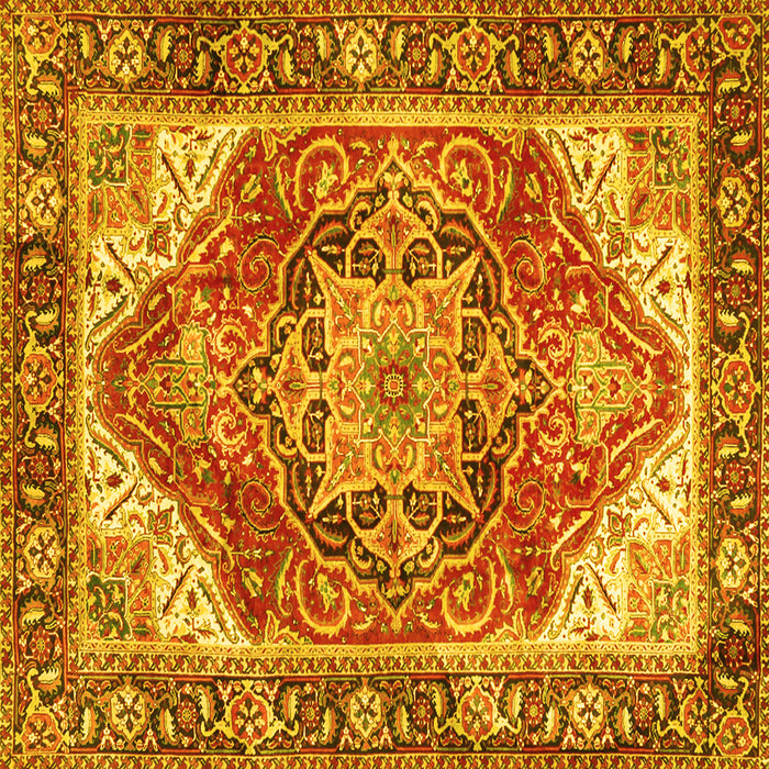 Square Persian Yellow Traditional Rug, tr2939yw
