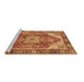 Sideview of Machine Washable Persian Brown Traditional Rug, wshtr2939brn