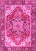 Machine Washable Persian Pink Traditional Rug, wshtr2939pnk