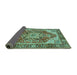 Sideview of Persian Turquoise Traditional Rug, tr2939turq