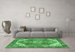 Machine Washable Persian Emerald Green Traditional Area Rugs in a Living Room,, wshtr2939emgrn-1