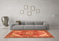 Machine Washable Persian Orange Traditional Rug, wshtr2939org