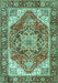 Machine Washable Persian Turquoise Traditional Area Rugs, wshtr2939turq