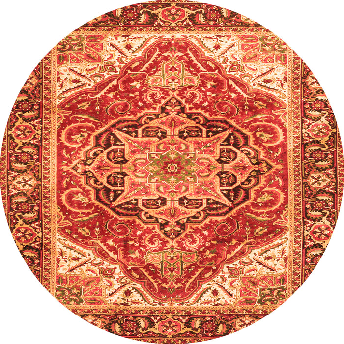 Square Persian Orange Traditional Rug, tr2939org