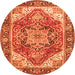 Square Persian Orange Traditional Rug, tr2939org